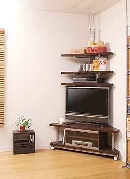 コーナー テレビ台 テレビ台 コーナー キャスター付き 収納 木製 幅98cm ガラス扉